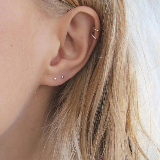 eManco Simple Round Ball  Earrings Women's Stainless Steel Gold-Plated Fashion Stacking Earring  Factory direct